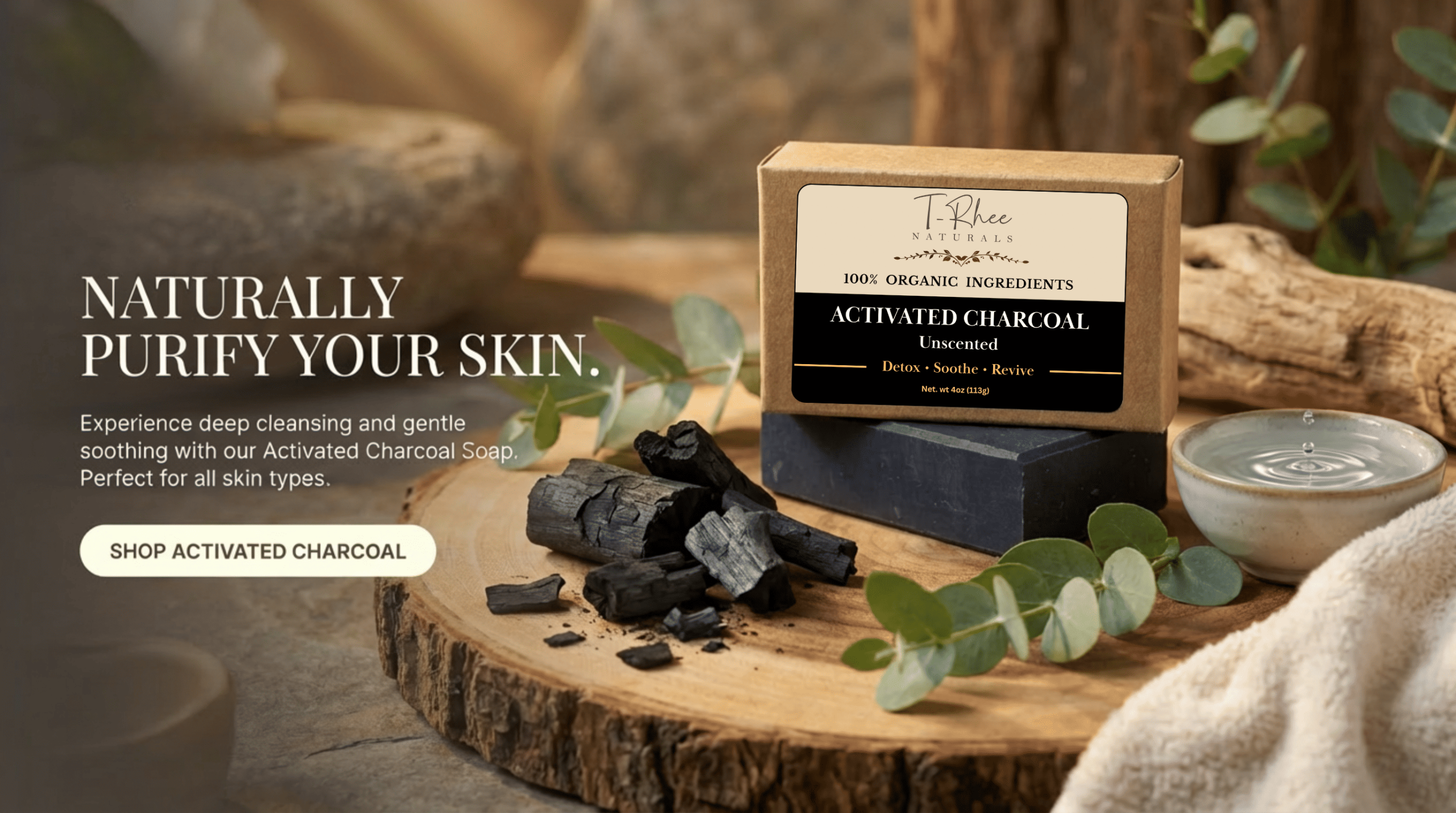 Activated Charcoal – Unscented Soap – 4oz Bar Activated Charcoal – Unscented Soap – 4oz Bar