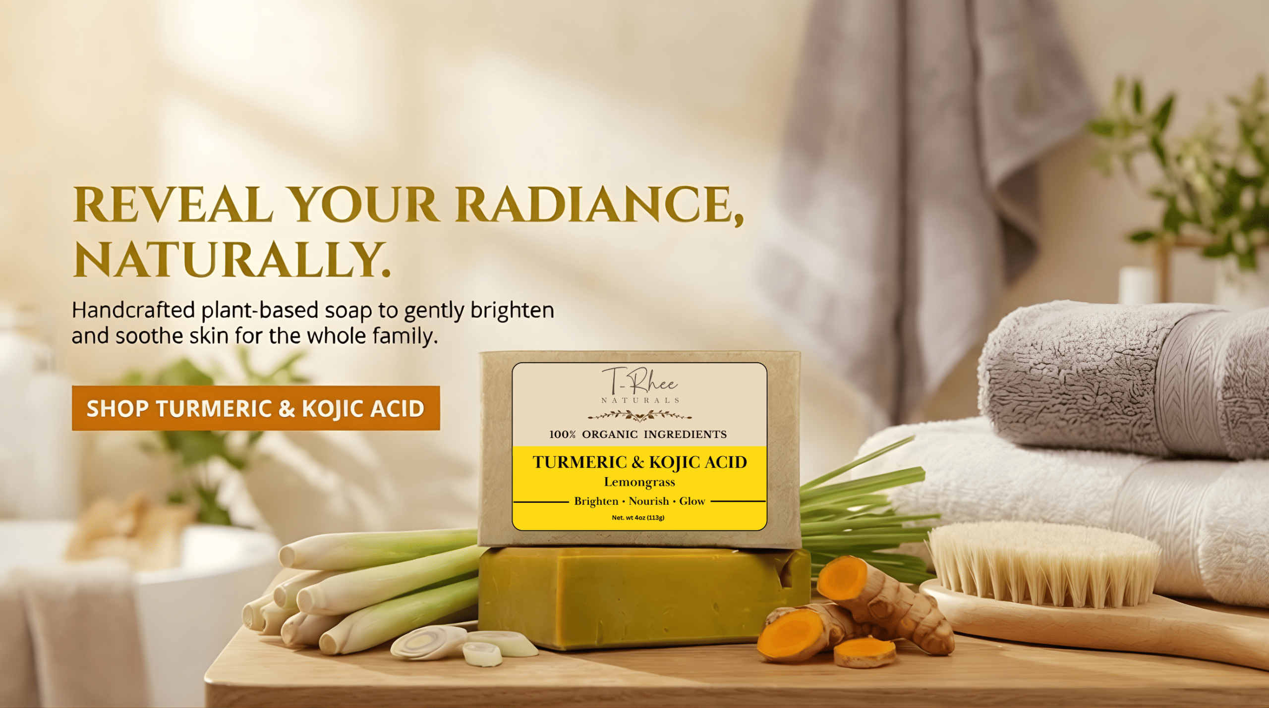 Turmeric & Kojic Acid – Lemongrass Soap – 4 oz Bar Turmeric & Kojic Acid – Lemongrass Soap – 4 oz Bar