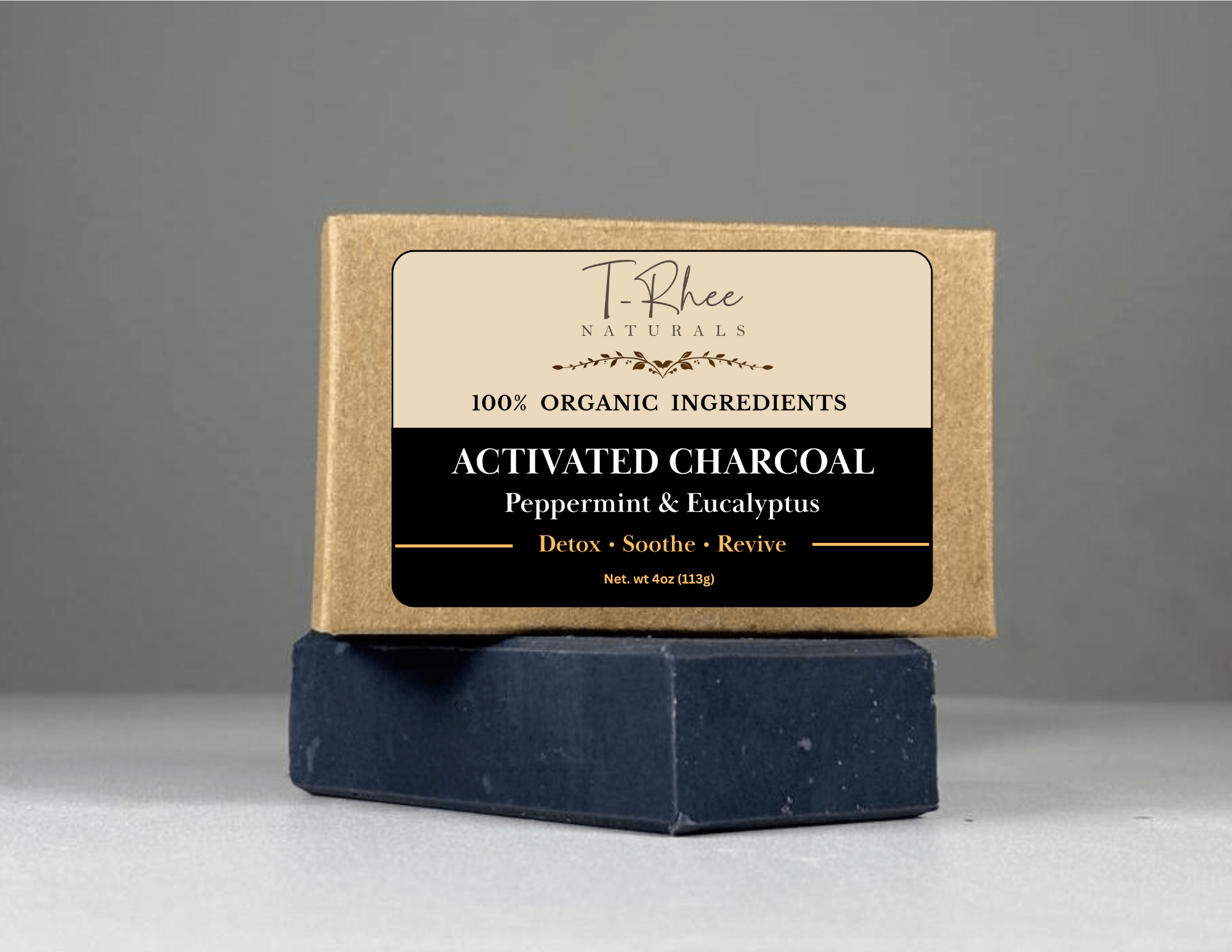 Activated Charcoal - Peppermint & Eucalyptus Soap - 4oz Bar