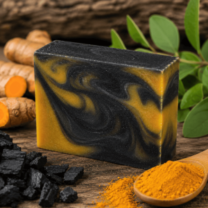 Activated Charcoal & Turmeric - Kojic Acid - Unscented Soap - 4oz Bar
